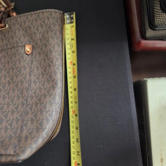 Michael Kors Jet Set Travel MD DBL Pocket Tote Mocha Brown 35H3GTVT8B NEW - Picture 10 of 11
